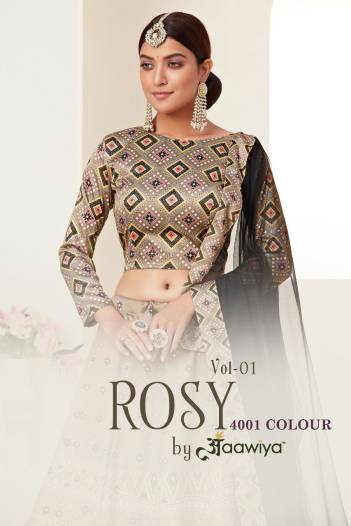 Rosy 4001 Colours By Aawiya Designer Partywear Lehenga Choli Collection